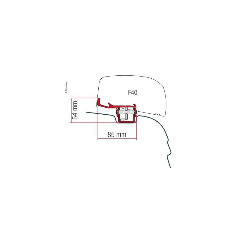 fiamma markise f40 für vw t5 t6 ohne dachschiene Fiamma Markisen - Adapter für Markise F40van für VW T5/T6